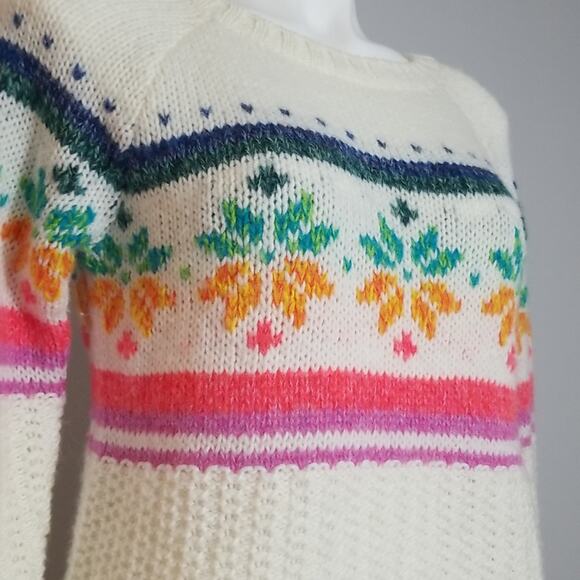 American Eagle Ivory Fair Isle Jegging Sweater - Picture 3 of 6